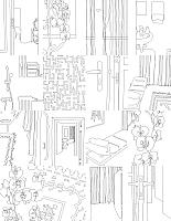 Eva Früh, artist: inner patterns, installation, auswahl aus 130 zeichnungen